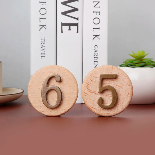 Magnetic Wooden Table Number Plate Metal Numbers Signs for Restaurants Bar Cafe Wedding Number Table Plate Event Party Supplies Good Vibrations