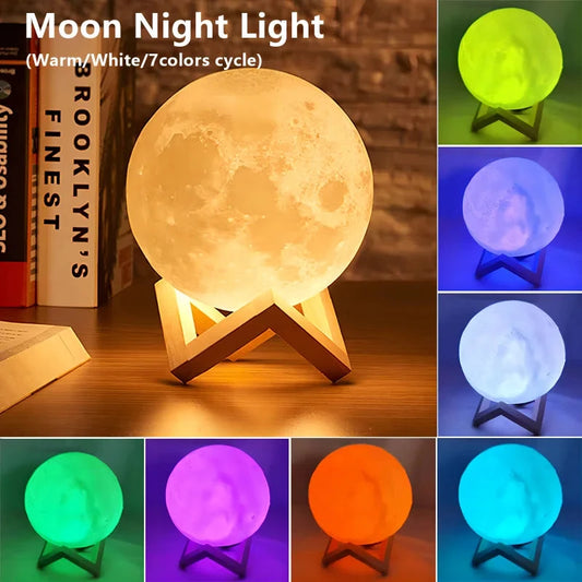 Book Light LED Moon Light Galaxy Light, Moon Night Light, Girl, Boy, Child Birthday Gift, Bedroom Decoration Indoor lighting Good Vibrations
