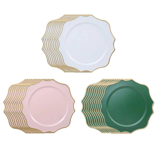 10Pcs Serving Plates, Lightweight Plates Kitchen Plates Dinner Plates for Events Farmhouse Party Wedding Decoration Good Vibrations