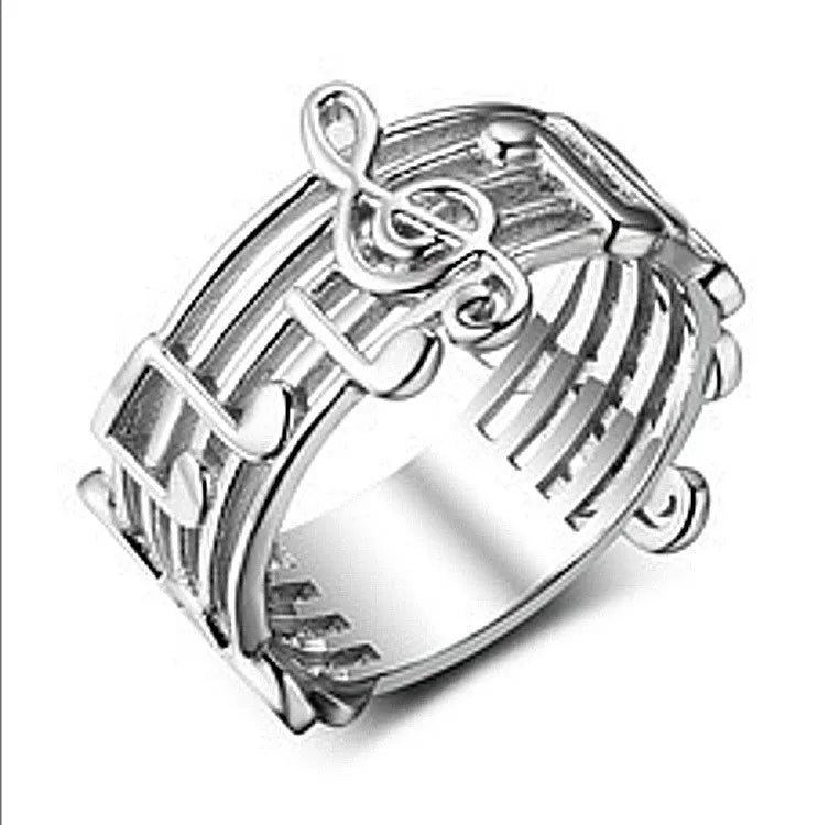 Party Banquet Ring for men Birthday Christmas Exquisite Guitar Ring Creative Gothic Style Hip Hop Punkd Ring Good Vibrations