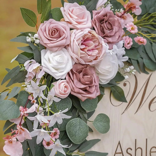Romantic White Artificial Wedding Flowers Artificial Arch Flowers Artificial Wedding Arch Flowers Kit Wedding Welcome Sign Decor Good Vibrations