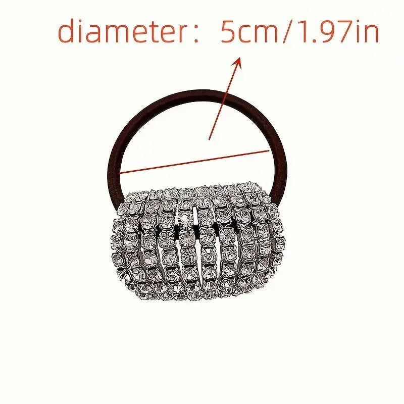 Sparkling rhinestone decoration hair ring elastic headband ponytail holder retro fashion hair clip for women and daily use Good Vibrations