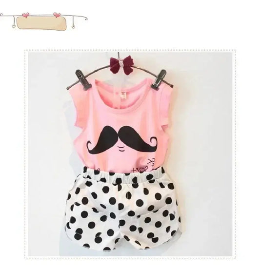 2-5Years Baby Girls Clothing Set Summer Short Sleeve T-shirt with Short Pants Cotton Set for Little Girls Kids Clothes Girls Good Vibrations