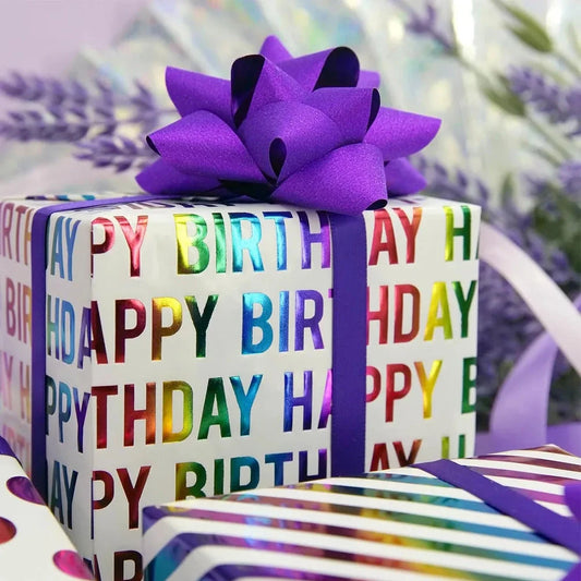 3 Types/set Birthday Gift Wrapping Paper Colorful Gold Stamping Gift Wrapping Paper DIY Craft Paper Holiday Decoration Good Vibrations