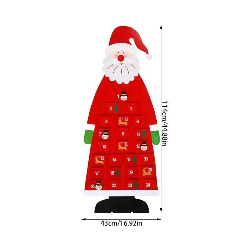 Felt Christmas Calendar Hanging Decor Holiday Ornament Kids Christmas Gifts Door Wall Decor for Home Party Seasonal Decor Good Vibrations