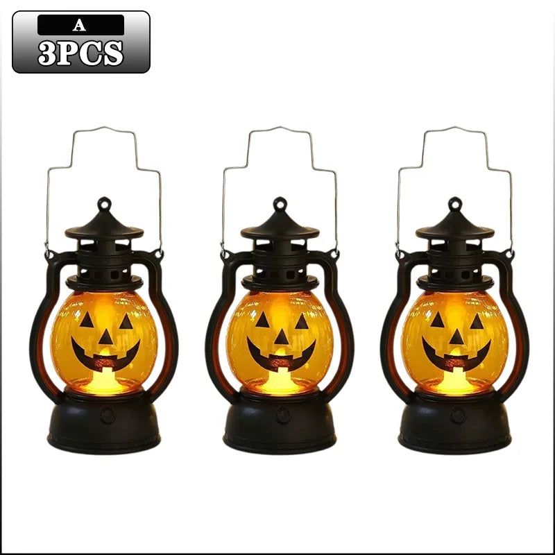 1-10PC Halloween Pumpkin Ghost Face Lamp Portable Skull Decoration Light for Bar Party Table Atmosphere Prop Halloween Decor Use Good Vibrations