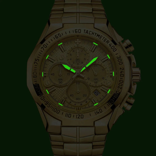 Relogio Masculino WWOOR Mens Watches 2024 Top Brand Luxury Wrist Watches For Men Gold Big Golden Male Chronograph Wristwatch Man Good Vibrations