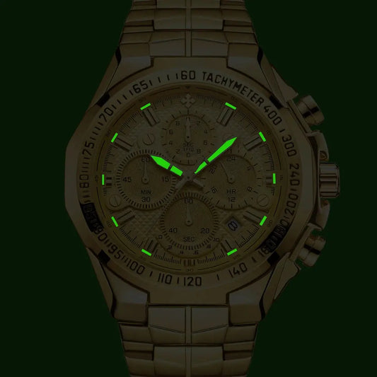Relogio Masculino WWOOR Mens Watches 2024 Top Brand Luxury Wrist Watches For Men Gold Big Golden Male Chronograph Wristwatch Man Good Vibrations