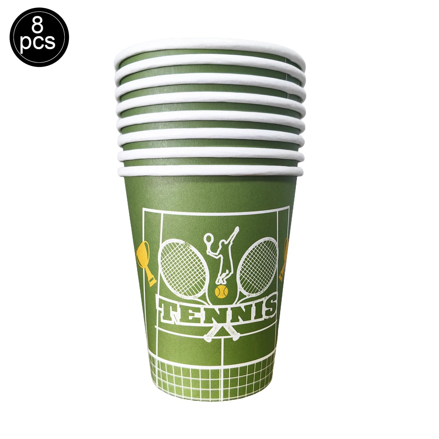 Tennis Party Supplies Paper Plate Napkin Cup Tableware for Boys Baby Shower Tennis Ball Sports Themed Party Birthday Decoration Good Vibrations