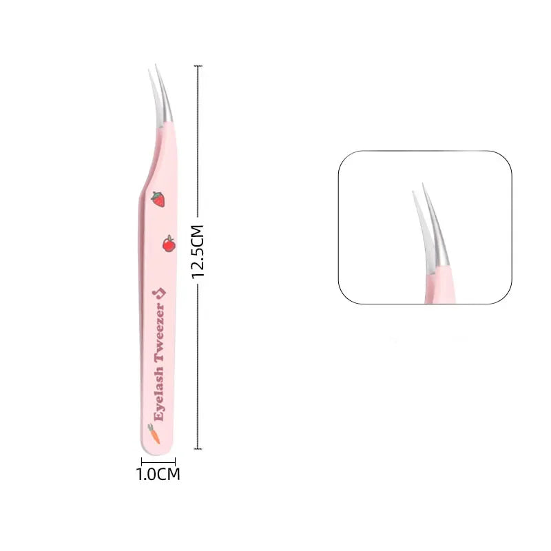 6 Types False Eyelash Tweezers Stainless Steel Anti-static Pincet Curved Strip 3D Lashes Extension Tweezer Makeup Tools Good Vibrations