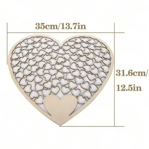 Wedding Guest Book Wood Personalized Heart Wedding Guestbook Rustic Wedding Guest Book with Heart Drop Box for Party Good Vibrations