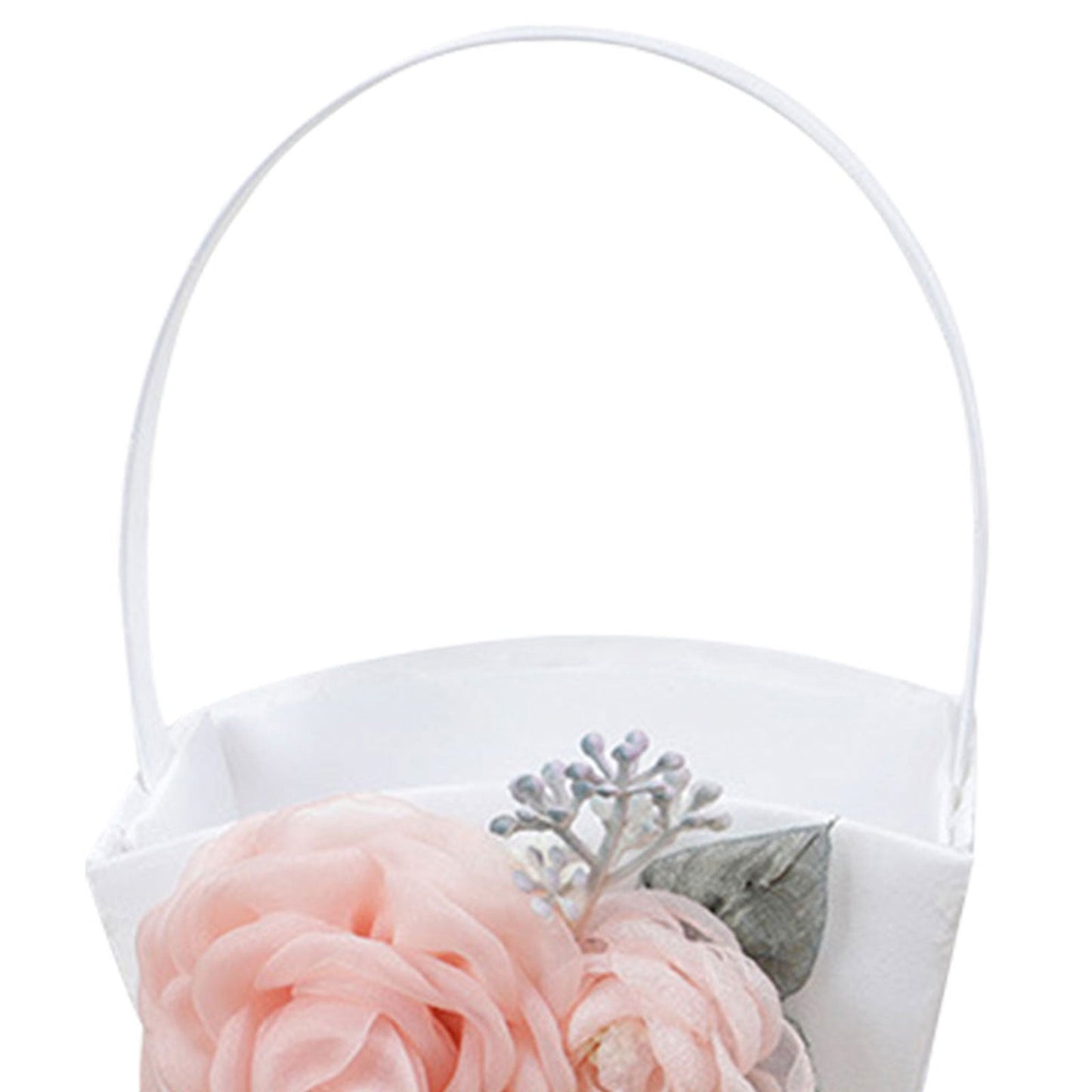 Portable Wedding Flower Basket Home Organizers Ring Pillow Flowerpot With Handle White Romantic Party Decoration Photo Prop Good Vibrations