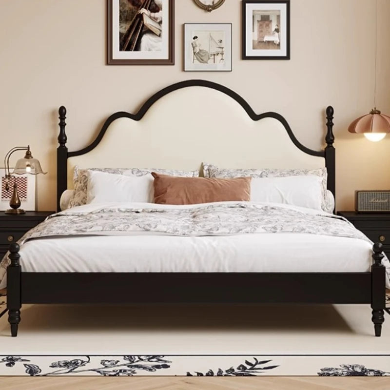 Wooden Retro Double Beds Luxury Designer Home Storage Upholstered Bed Bed Adult Couples Cama Box Casal Bed Room Furnitures Set Good Vibrations