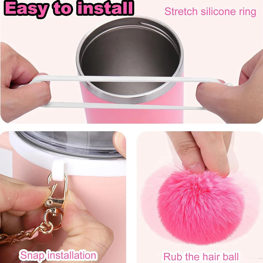 Bling Cup Accessories for Stanley Tumbler Cup 40oz Tumbler with Handle, Including Bow Straw Topper Cover, Straw Bow Decorate Good Vibrations Adult Super Store