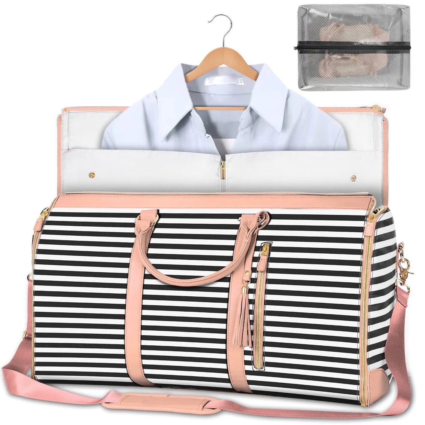 PU Folding Suit Storage Bag Large Capacity Travel Duffle Bag Women's Handbag Waterproof Totes Gym Bag Outdoor Fitness Bag Good Vibrations