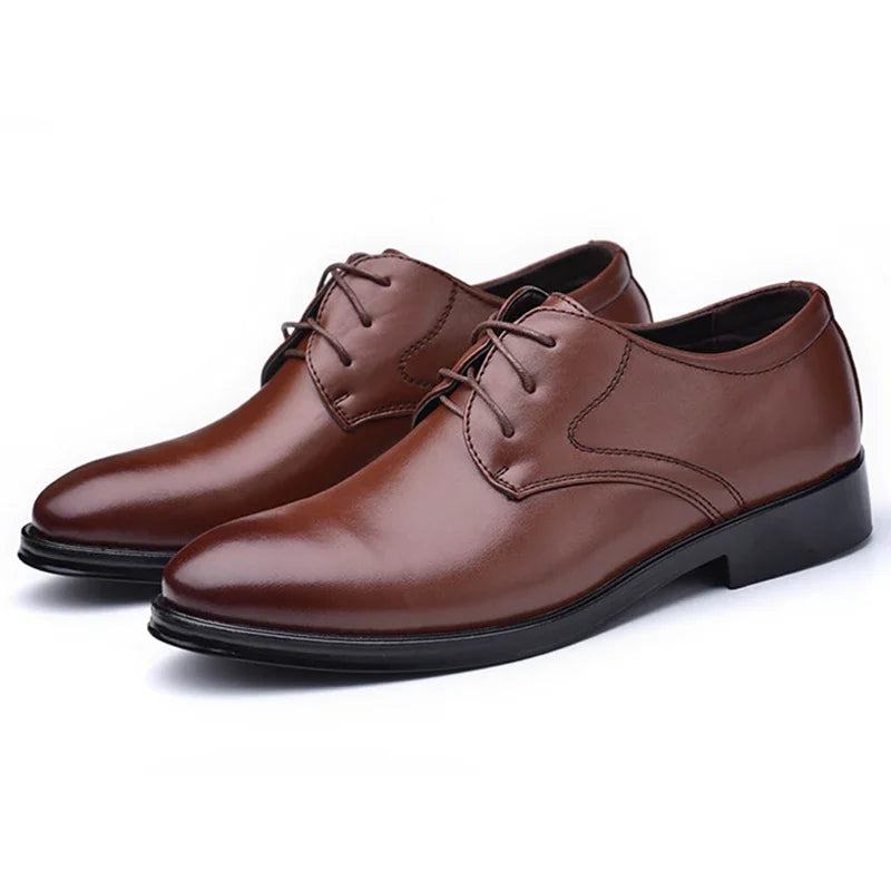 Men's Shoes Black Leather Formal Shoes for Men Oxfords Male Wedding Party Office Business Shoe Man zapatos de hombre Plus Size Good Vibrations