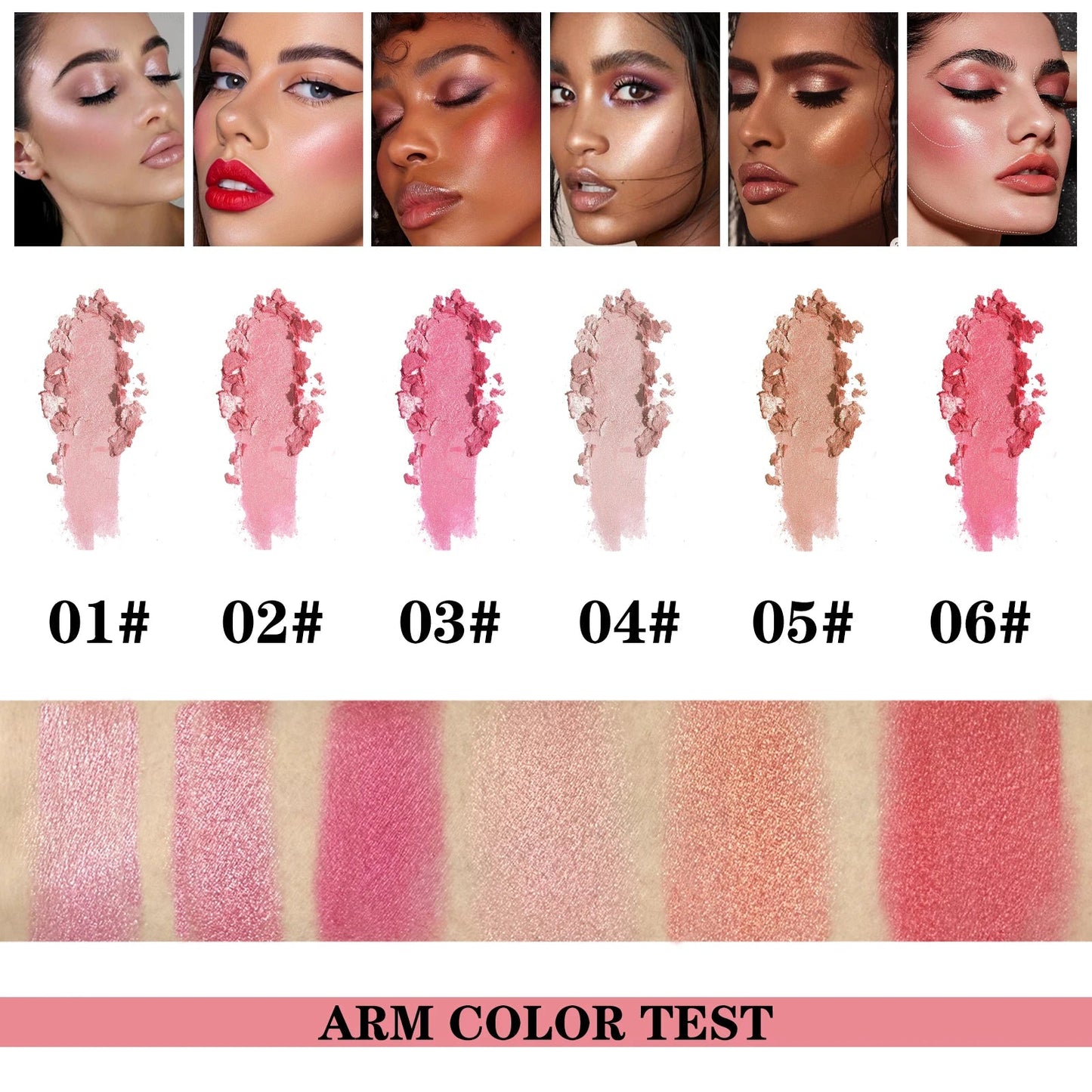 Pearlescent Shimmer Blush Powder, Single-color Blush, Fine Powder, Improves Skin Tone, Blush Without Flying Powder Good Vibrations