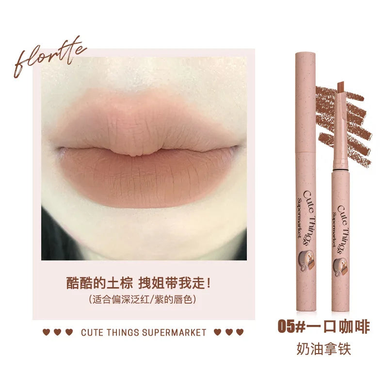 FLORTTE Lip Liner Pencil Matte Lipstick Long Lasting,Smooth Application Mechanical Lip Liners Pencil Good Vibrations