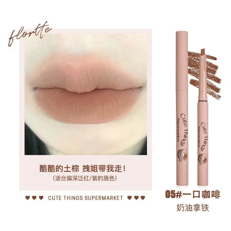 FLORTTE Lip Liner Pencil Matte Lipstick Long Lasting,Smooth Application Mechanical Lip Liners Pencil Good Vibrations