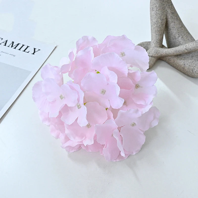 10pcs Silk Hydrangea Heads Artificial Flowers Heads with Stems for Home Wedding Decor Good Vibrations
