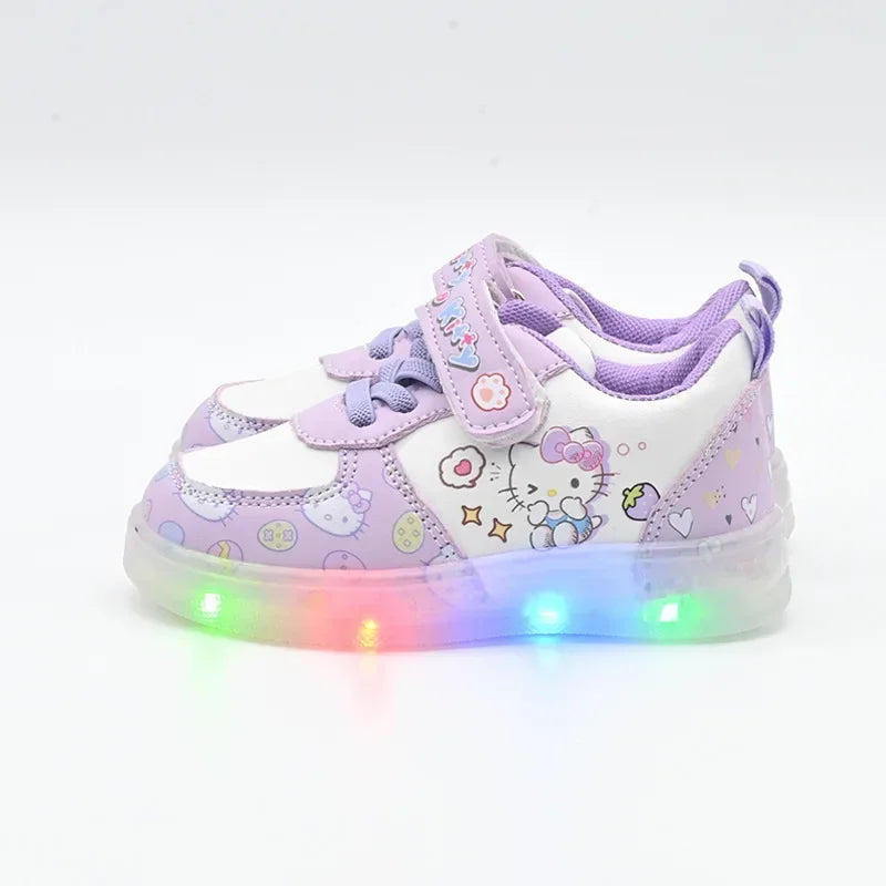 2025He Anime Ins Fashion Light Board Shoes Cute Cartoon KT Cat Soft Sneakers Lovely Gifts for Girls Good Vibrations