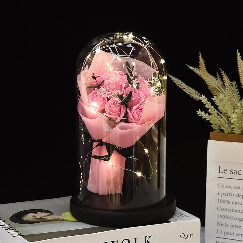 Valentine's Day Gift for Girlfriend Eternal Rose LED Light Flower Luminous Decoration Wedding Decor Creative Mother's Gifts Good Vibrations Adult Super Store
