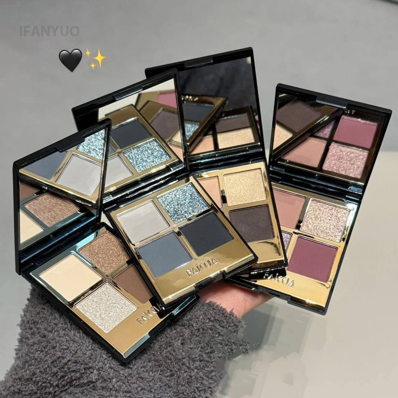 Four-color Eyeshadow Palette Low Saturation Earth Brown Rose Pearly Matte Glitter Eyeshadow Shiny Eye Shadow Lasting Eye Make Up Good Vibrations