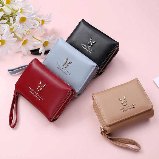 Luxury Brand Women's Small Wallet Female Card Holder Short Wallets with Coin Purse for Woman Ladies PU Leather Hasp Mini Clutch Good Vibrations