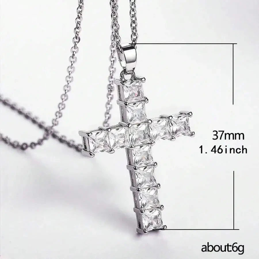 New Fashion Necklaces Female Pendants Gold Multi Color Crystal Jesus Cross Pendant For Women Necklace Party Leisure Time Jewelry Good Vibrations