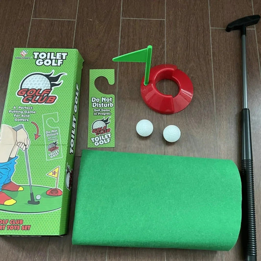 Toilet Golf Game Set - Mini Indoor Putting Toy for Family Party Fun, Kids Funny Games, Birthday Gifts, Golf Sports Entertainment Good Vibrations