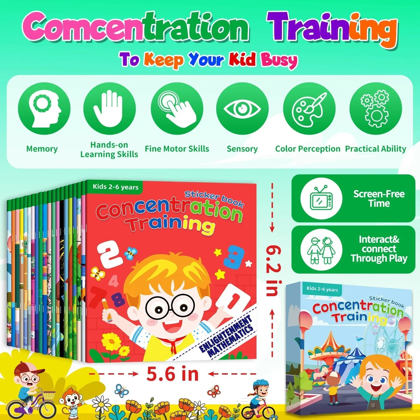 10/20 Volumes of New Sticker Book Focus Potential Development Stickers Children Enlightenment Baby Early Education Book Good Vibrations