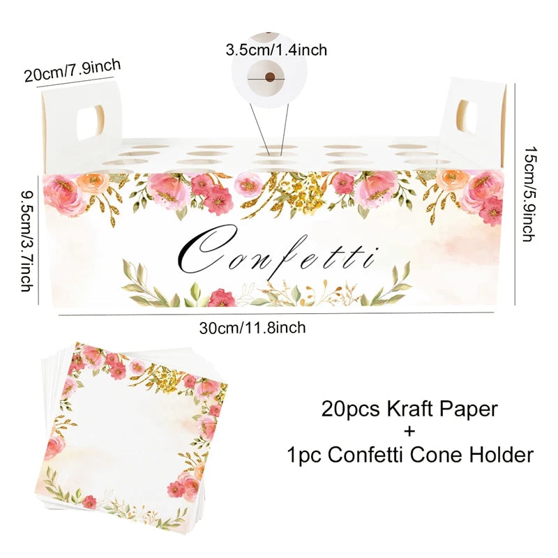 Wedding Tray Confetti Cone Stand Box Kraft Paper Tray Rustic Wedding Decoration Wedding Confetti Cones Cones Wedding Set supply Good Vibrations