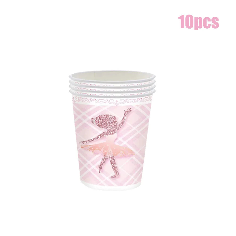 Pink Swan Ballet Theme Party Disposable Tableware Paper Plates Napkins Princess Girls Happy Birthday Party Decor Good Vibrations