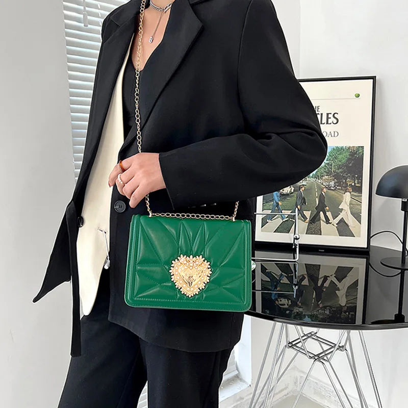 Woman Fashion Shoulder Bags New Brand Designer Wrist Small Square Bag Texture Chain Leather Handbag Luxury Trendy Messenger Bags Good Vibrations