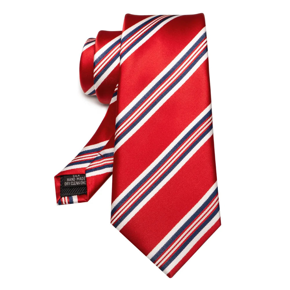 EASTEPIC Men's Gifts of Striped Ties Red Neckties for Gentlemen in Fine Apparel Fashionable Accessories for Social Occasions Good Vibrations