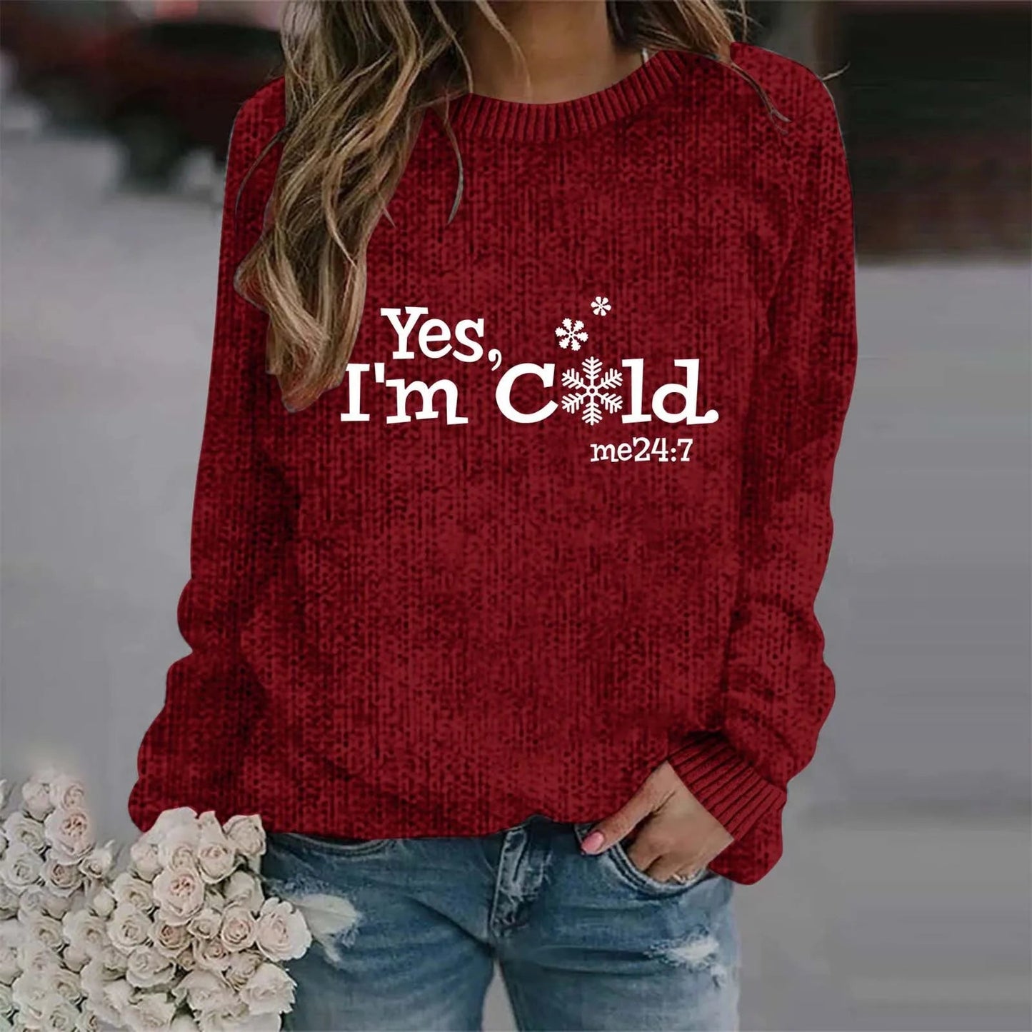 Women's Y2k Letter Print Knitwear Large Size Loose Soft Pullover Sweater Comfy Casual Crewneck Long Sleeve Sweater Jersey New Good Vibrations