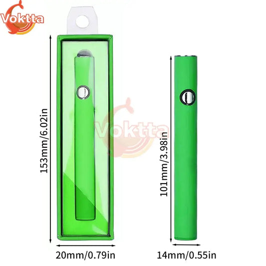 510 Thread Battery Pen Solder Iron, adjustable voltage, green USB electric soldering iron, compact and lightweight design, packaging dimensions.