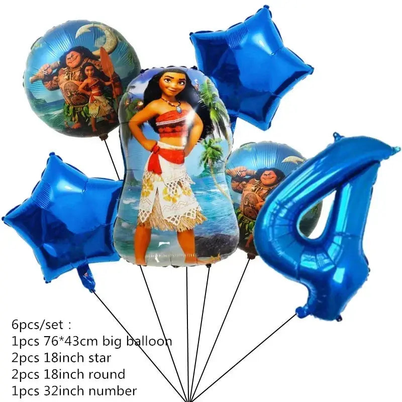 New MINISO Moana Theme Children Birthday Party Disposable Tableware Cup Plate Flag Kids Girls Wedding Party Decoration Supplies Good Vibrations