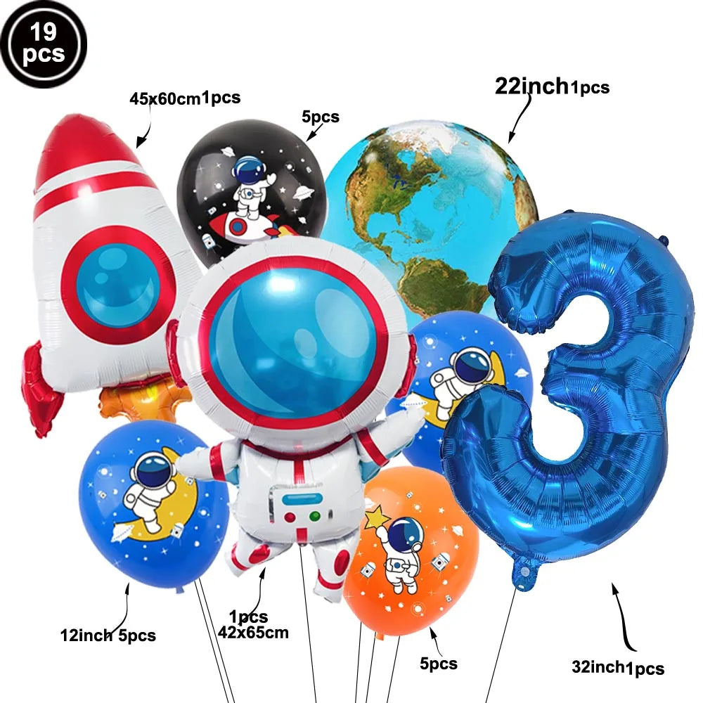 4D Standing Astronaut Spaceman Balloons Rocket Foil Balloons Kids Toys Baby Shower Outer Space Themed Birthday Party Decorations Good Vibrations