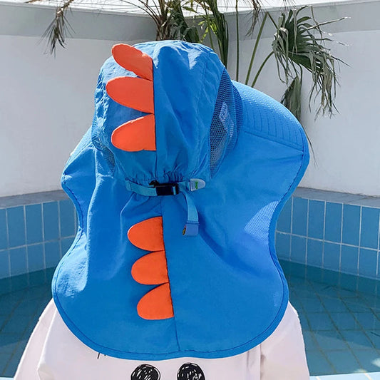 Summer Hat for Kids Children Outdoor Sun Hat Neck Ear Cover Sun Protection Beach Caps Kids Boy Girl Flap Cap for Children Good Vibrations