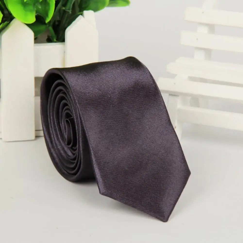 Mans Accessories Slim Skinny Tie for Men Jacquard Woven Solid Champagne Orange Red Purple Blue Ties Wedding Necktie corbatas par Good Vibrations
