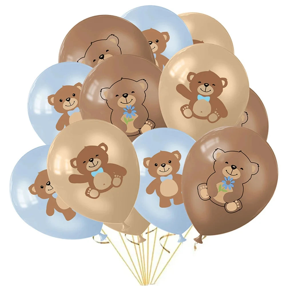 Baby shower Teddy Bear Birthday Party Plates Cup Tableware Kids 1st Birthday Party Decor Teddy Bear Balloon Birthday Party decor