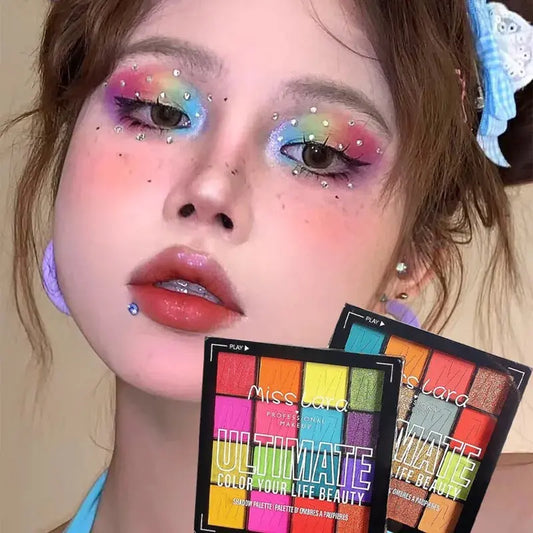 Pearlescent Eyeshadow Palette Matte Shimmer Eye Shadow Delicate Easy To Clear Lasting 16 Colors Women Beauty Eye Makeup Cosmetic Good Vibrations