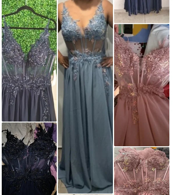 Spaghetti Straps Navy Blue A Line Evening Dresses 2025 Elegant Beaded Appliques Illusion Prom Gowns Formal Party Vestido De Gala Good Vibrations