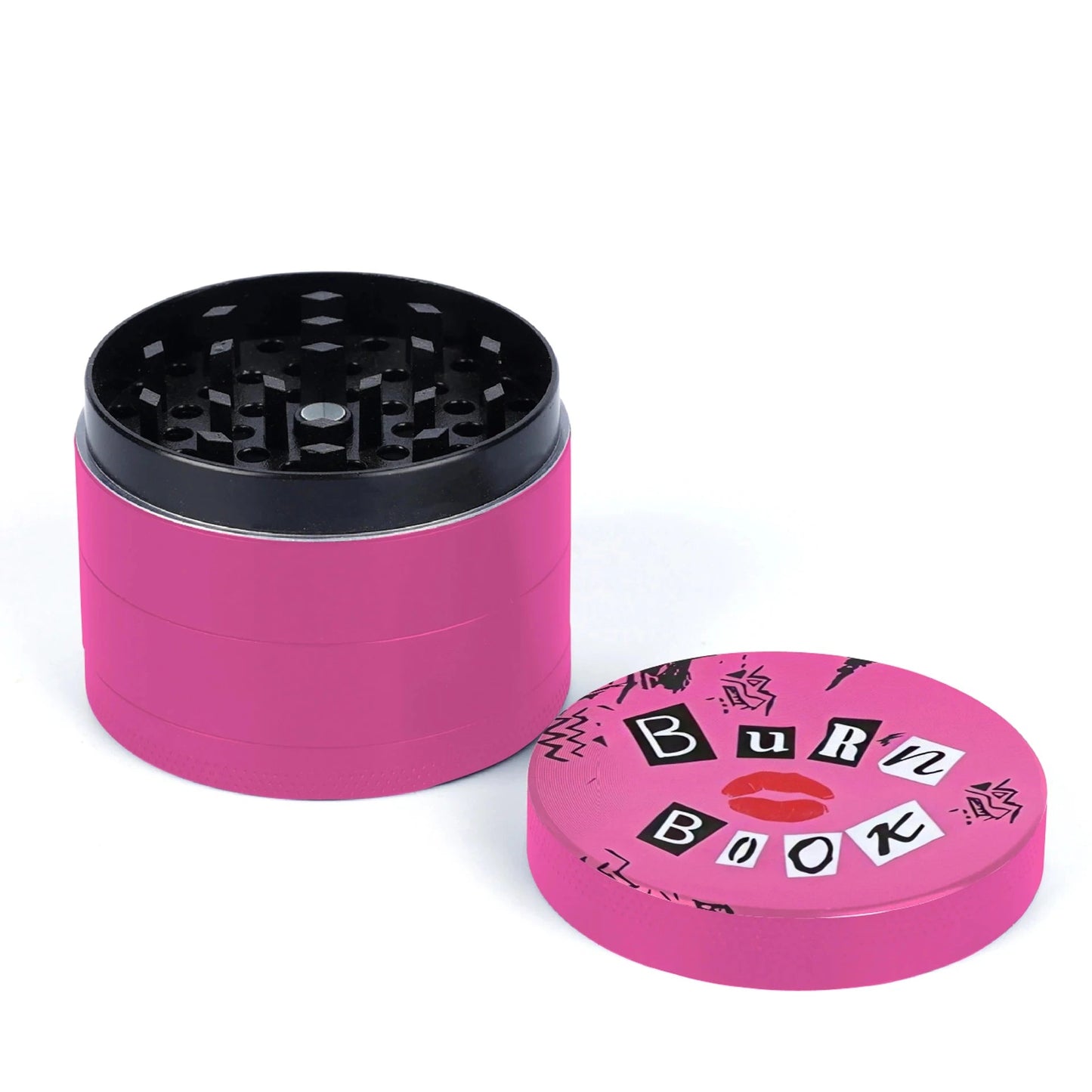 1/2 Pieces Pink Burn Book Grinder and Rolling Tray Good Vibrations Adult Super Store