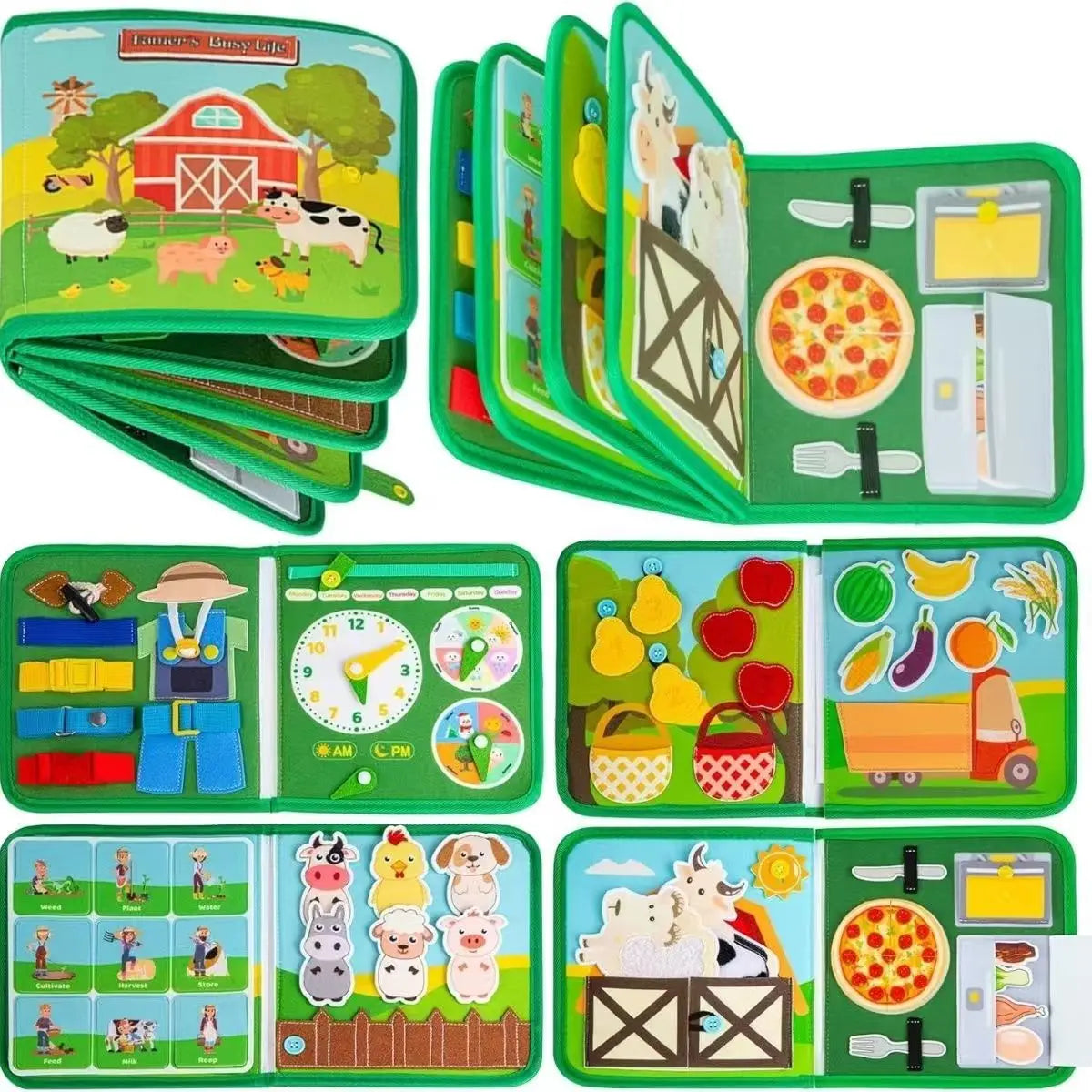 Felt Busy Books Children's Cognitive Educational Enlightenment Unbreakable Felt Books DIY Farm Stories Toy Books Good Vibrations