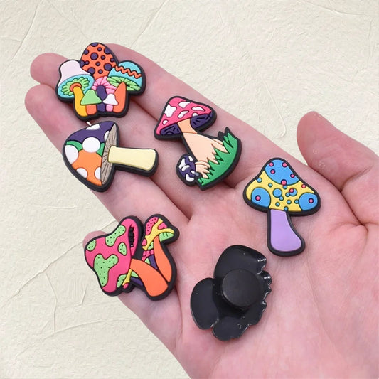 Mushroom Shoe Charms forCrocodile charms   Women Clogs Pins Men Badges Kids Jeans Boy Girls Decorations Buckle Shoes Accessories Good Vibrations