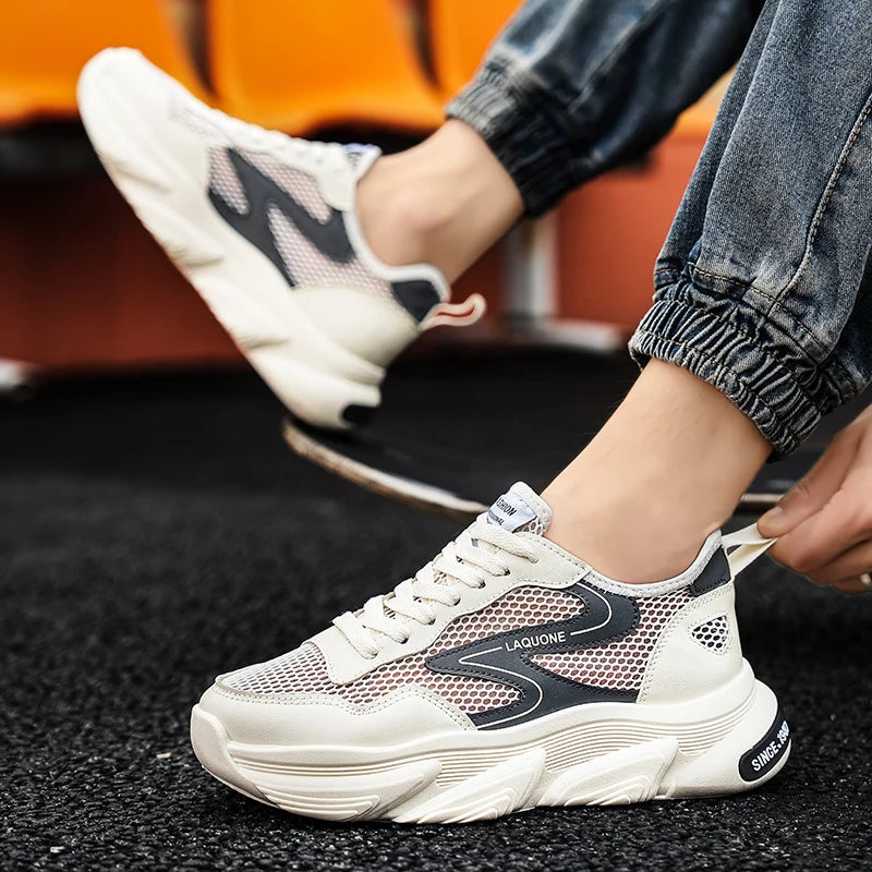2025 Trendy Sneakers for Men Shoes Summer Outdoor Wear-Resistant Casual Sports Skateboard Shoes Fashion Breathable Shoes Good Vibrations
