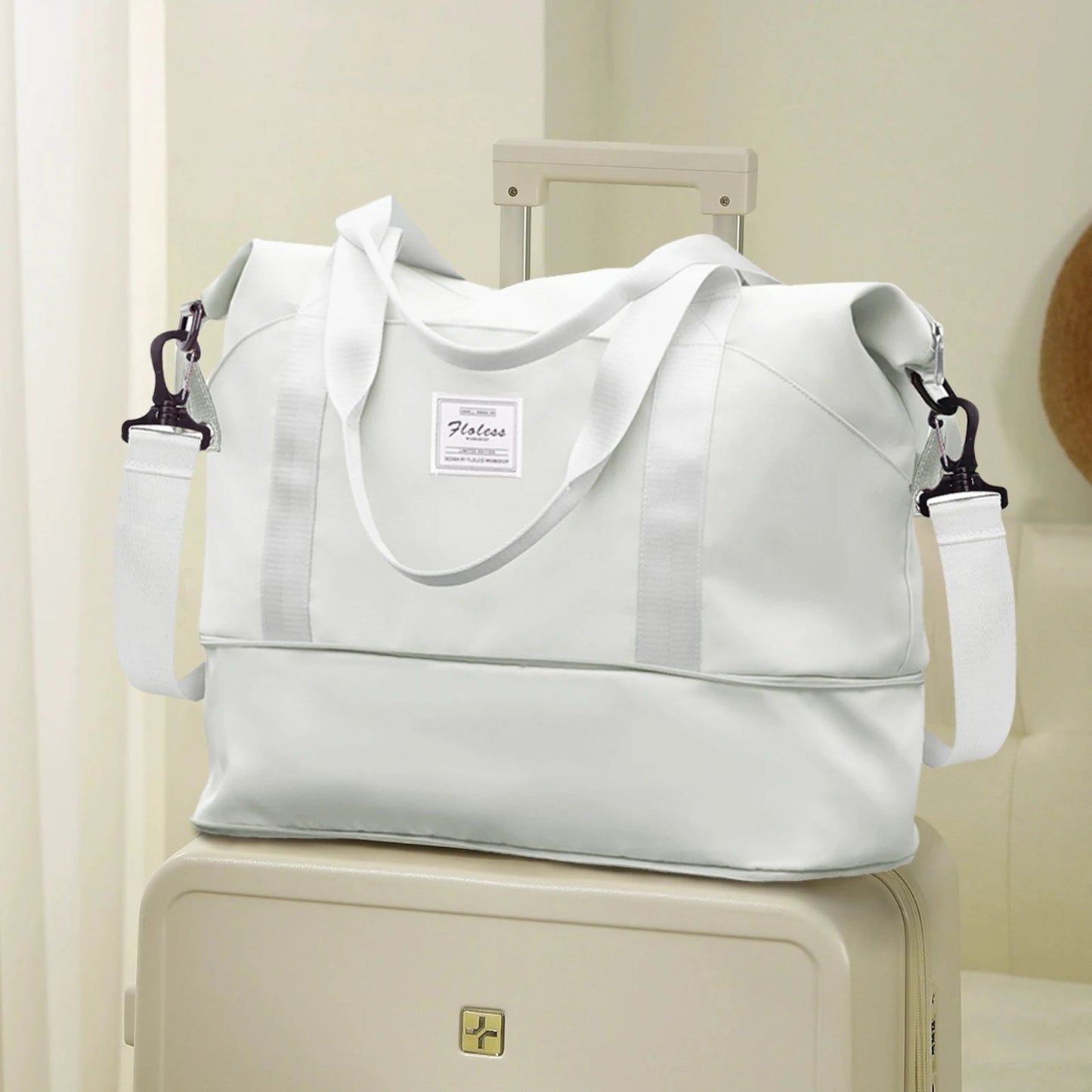 Expandable Travel Duffle Bag for Women Carry On, Weekender Overnight Shoulder Bag,Gym Tote Bag Wet Pocket Delivery Hospital Bag Good Vibrations