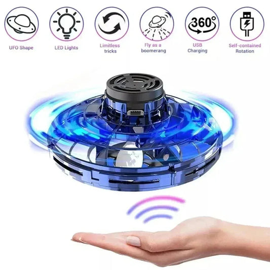 Flying Helicopter Spinner Fingertip Upgrade Flight Gyro Flyorb Hover Ball Mini Drone Aircraft Toy LED UFO Type Toy Kid Gift Good Vibrations